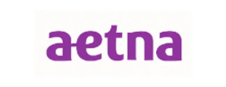 Aetna logo in purple text.